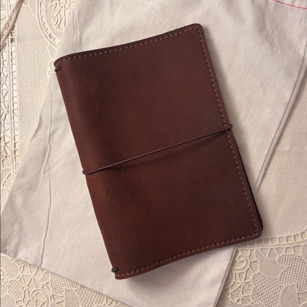 Chic Sparrow B6 SLIM Sz Classic Brown Leather Traveler's Notebook Cover NEW